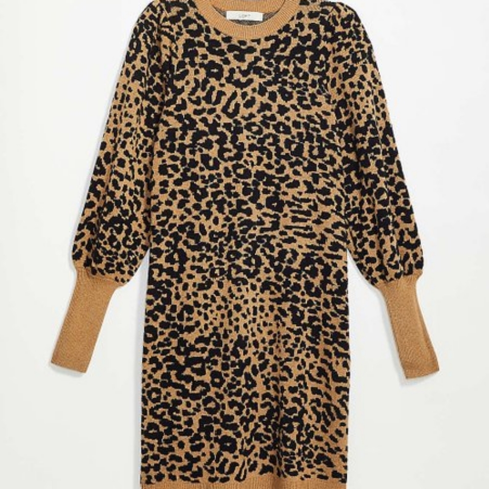 NWT Loft leopard sweater dress size s,xxl - Picture 2 of 4